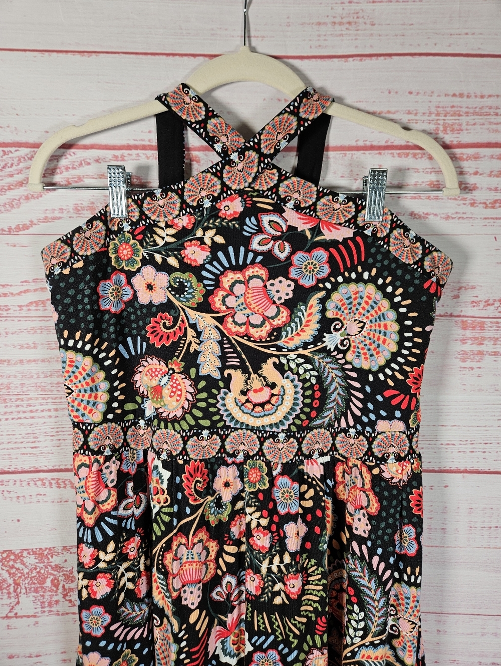 Boden Halter Cross Strap Paisley Print Maxi Dress - Picture 3 of 15